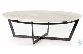 Felix Rustic Fossil Round Coffee Table