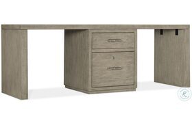 Linville Falls Soft Smoked Gray 84" Desk with One Centered File Cabinet