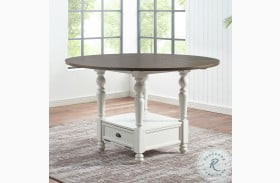 Joanna Ivory And Mocha Drop Leaf Counter Height Dining Table