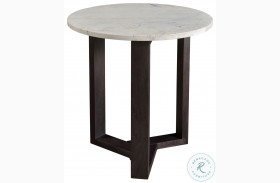 Jinxx Gray Marble And Charcoal Side Table