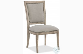 Boheme Antique Gray White Vitton upholstered Side Chair Set Of 2