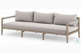 Sherwood Stone Gray and Washed Brown Outdoor Sofa