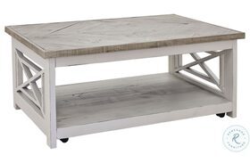 Willa White And Gray Rectangular Coffee Table