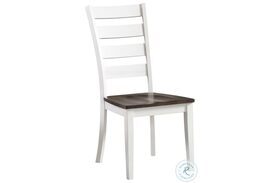 Kona Gray and White Ladder Back Side Chair Set of 2