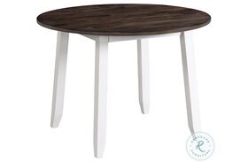 Kona Gray and White 42" Drop Leaf Extendable Round Dining Table