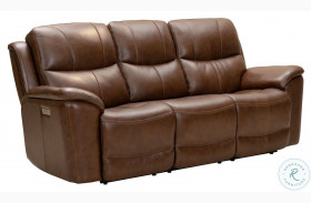 Kaden Jarod Brown Power Reclining Sofa with Power Headrests And Lumbar