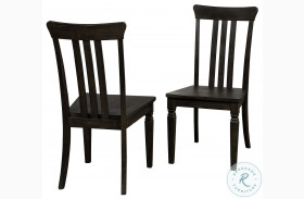 Kingston Dark Gray Slat Back Side Chair Set of 2