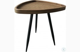 Rollo Rattan Natural And Black Side Table