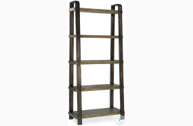 Crafted Tobacco Leaf And Dark Metal Bookcase