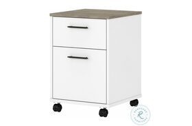 Key West Pure White and Shiplap Gray 2 Drawer Mobile File Cabinet
