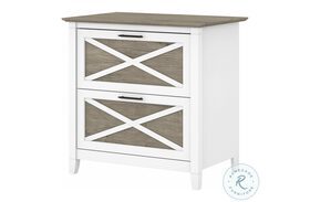 Key West Pure White and Shiplap Gray 2 Drawer Lateral File Cabinet