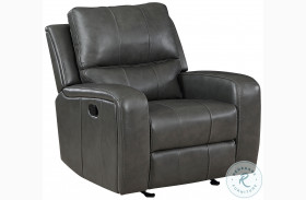 Linton Gray Leather Glider Power Recliner With Power Footrest