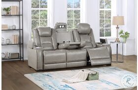 Breckenridge Light Gray Power Reclining Sofa Power Headrest And Footrest