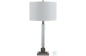 Deccalen Clear And Gunmetal Table Lamp