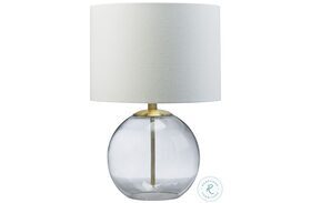 Samder Clear and Brass Table Lamp