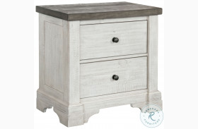 Valley Ridge Distressed White And Rustic Gray 2 Drawer Nightstand