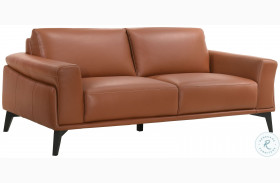 Como Terracotta Leather Sofa
