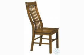 Laurelhurst Rustic Oak Slatback Side Chair Set of 2