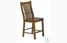 Laurelhurst Rustic Oak Slatback Counter Height Chair Set of 2