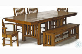 Laurelhurst 92" Rustic Oak Extendable Rectangular Trestle Dining Table