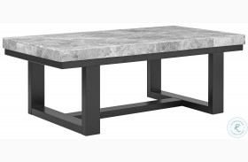 Lucca Gray Marble And Espresso Cocktail Table