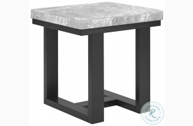 Lucca Gray Marble And Espresso End Table