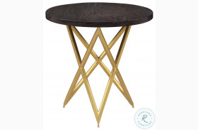 Atala Brown Brushed Gold End Table