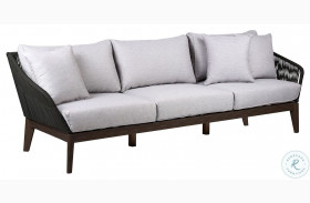Athos Grey And Dark Eucalyptus Wood Outdoor Sofa