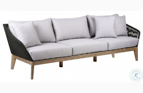 Athos Grey And Light Eucalyptus Wood Outdoor Sofa