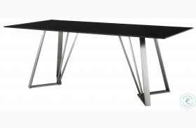 Cressida Black Glass And Stainless Steel Rectangular Dining Table