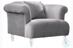 Elegance Gray Velvet Contemporary Chair