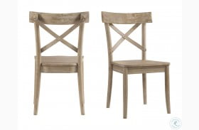 Keaton Natural X Back Wooden Side Chair Set Of 2