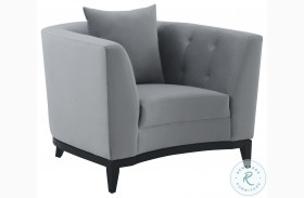 Melange Gray Velvet Chair