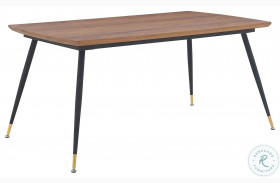 Messina Walnut And Metal Modern Dining Table