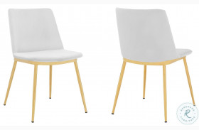 Messina White Velvet Modern Dining Chair Set of 2
