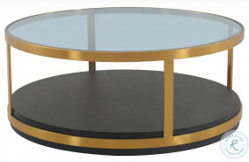 Hattie Walnut And Brushed Gold Coffee Table