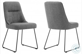 Quartz Gray Fabric Dining Chair Set of 2