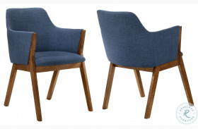 Renzo Blue Fabric Dining Side Chair Set of 2