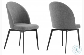 Sunny Gray Fabric Swivel Dining Chair Set of 2