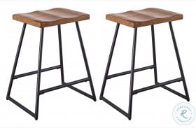 Landon Natural Honey And Espresso Backless Counter Height Stool Set Of 2
