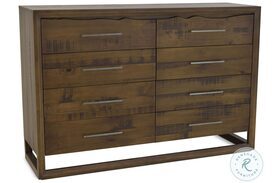 Lofton Mocha Wood 8 Drawer Dresser