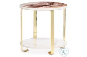 Ariana Brown Gray White And Gold End Table