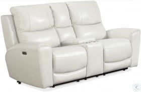 Laurel Ivory Power Reclining Console Loveseat with Power Headrest