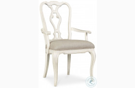 Traditions Soft White Wood Back Arm Chair Set Of 2