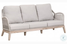Loom Performance Pumice And Taupe White Flat Rope Outdoor 79" Sofa