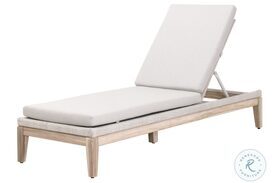 Loom Performance Pumice And Taupe White Flat Rope Outdoor Lounge Chaise
