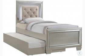 Glamour Youth Upholstered Panel Bed With Trundle