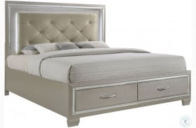 Glamour Upholstered Storage Panel Bed