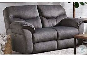 Power Play Charcoal 72" Reclining Loveseat with Power Headrest