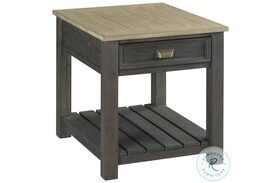 Hamilton Lyle Creek Toasted Caramel And Smoked Charcoal Rectangular Drawer End Table